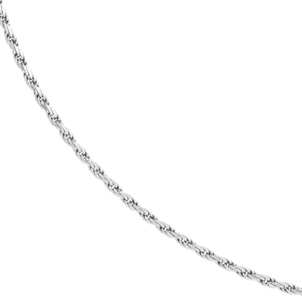 Sterling Silver Rope Chain Necklace in 16" (1.3mm) - MJ Christensen Diamonds