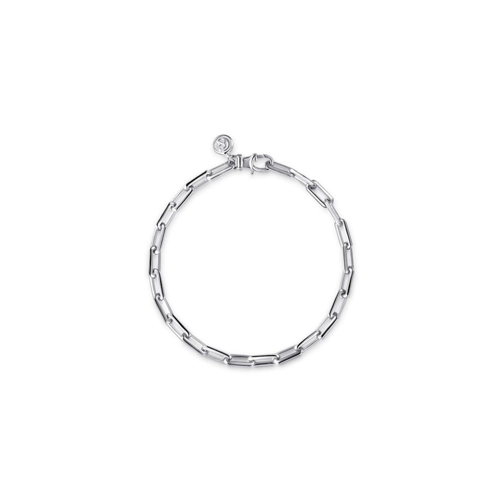 Sterling Silver Thin Long Paper Clip Chain Bracelet 8" - MJ Christensen Diamonds