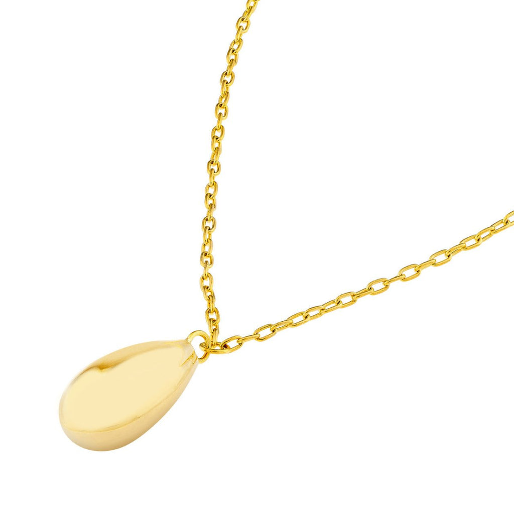 Teardrop Dangle Pendant Necklace in 14K Yellow Gold - MJ Christensen Diamonds
