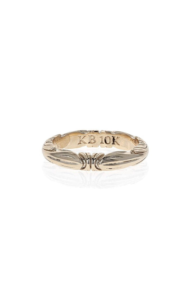Texture Scroll Thin Band in 10K Yellow Gold - MJ Christensen Diamonds