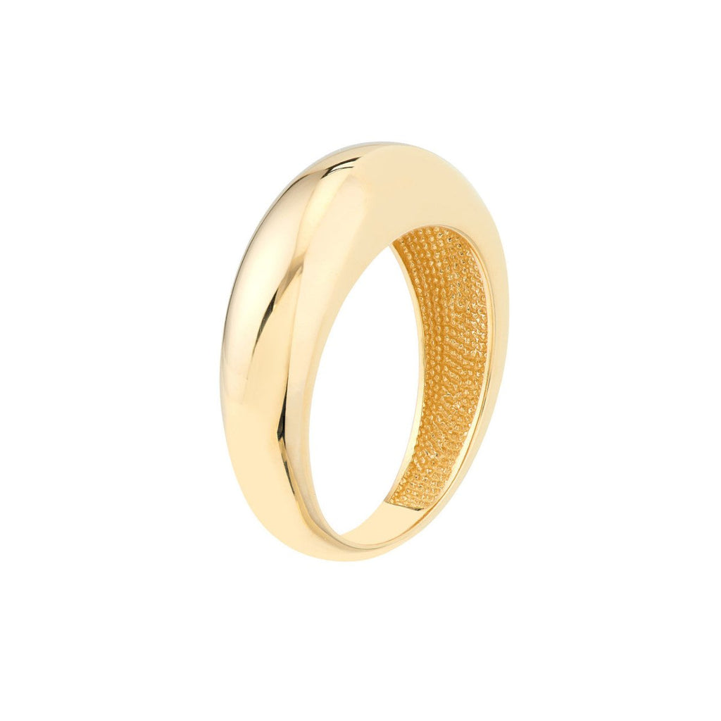 Wide Dome Puff Ring in 14K Yellow Gold - MJ Christensen Diamonds