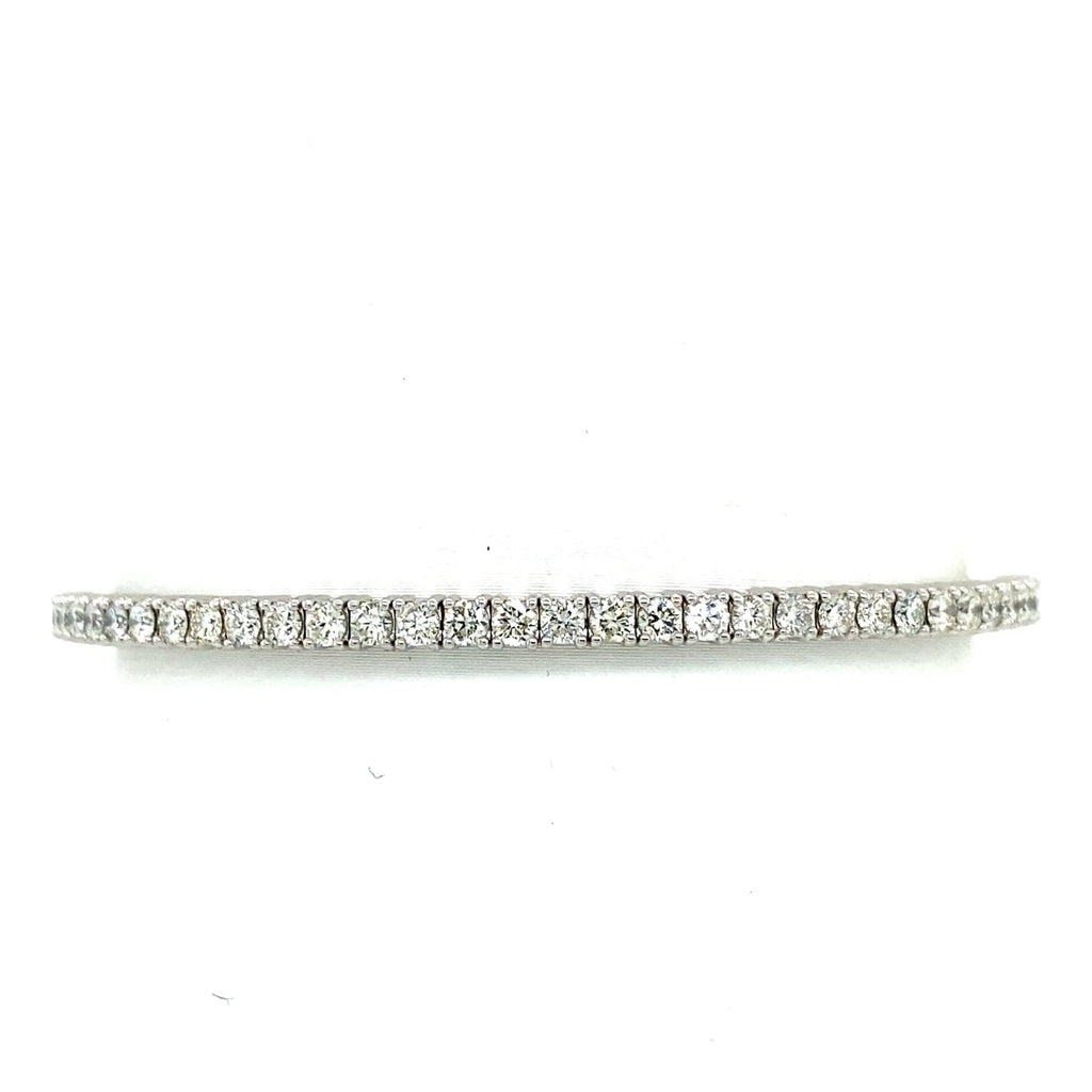 Wire Flex Bangle Bracelet with 2ctw Round Diamond White Gold and Titanium - MJ Christensen Diamonds