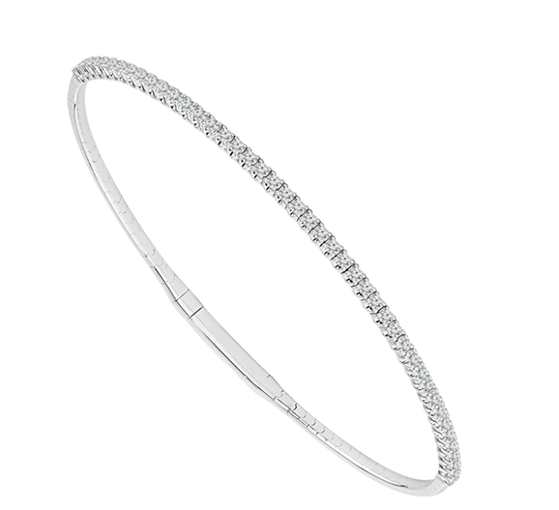 Wire Flex Titanium Bangle Bracelet in 14K White Gold (0.50ctw) - MJ Christensen Diamonds